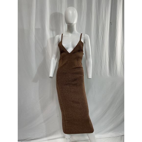 Retrofete 'Amster' Brown Cut Out Dress Size XL - Picture 2 of 5